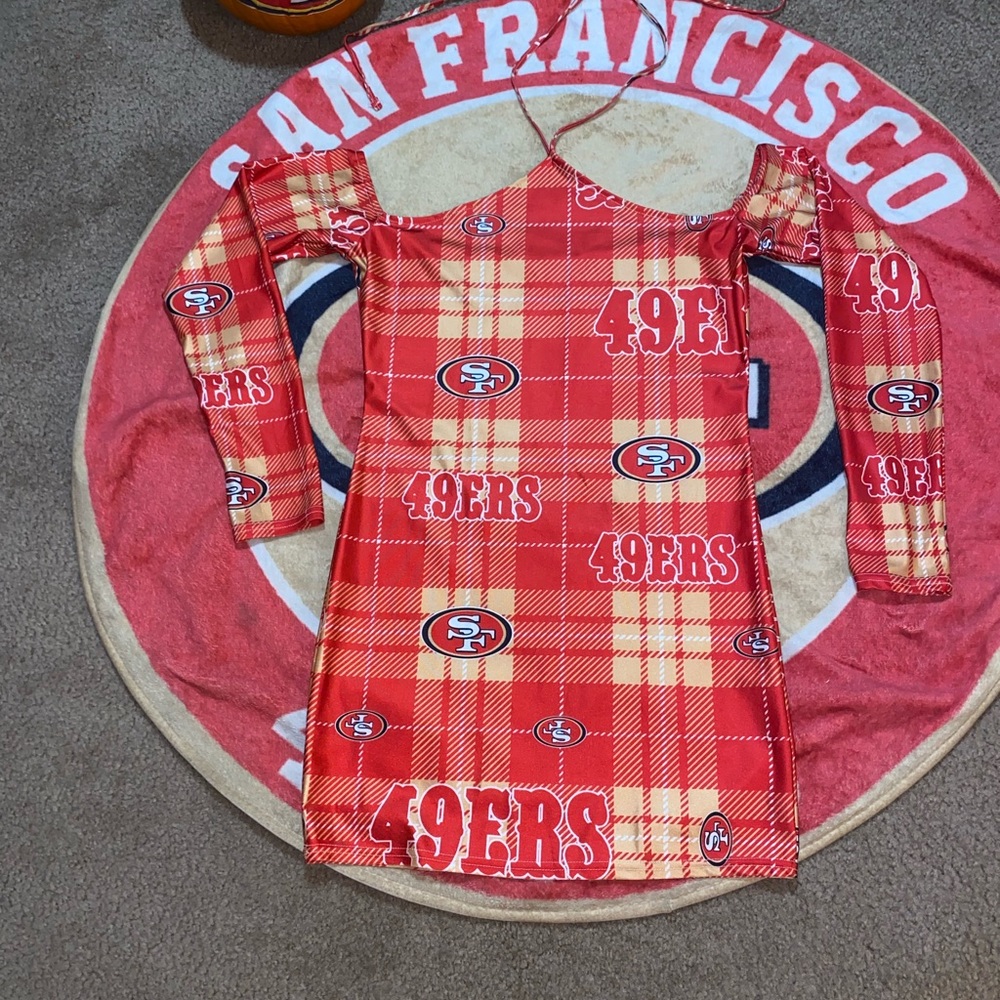 49ers logo nylon mini dress size Small